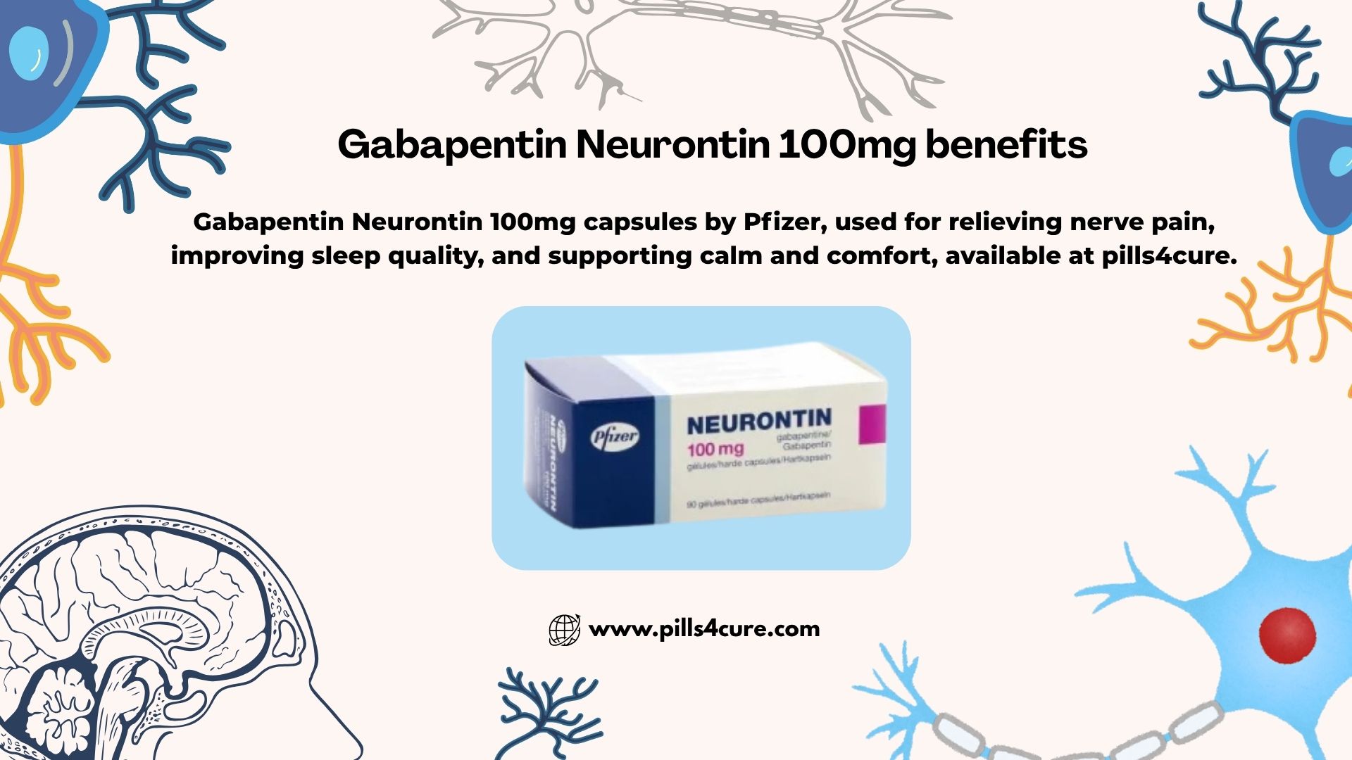 Neurontin 100mg capsule for chronic nerve pain relief treatment