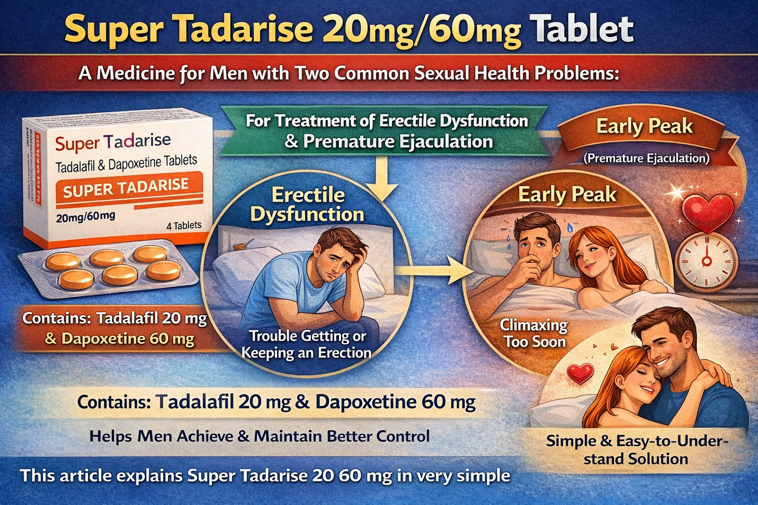 Super Tadarise 20/60 mg: A Simple Guide for Men’s Sexual Health