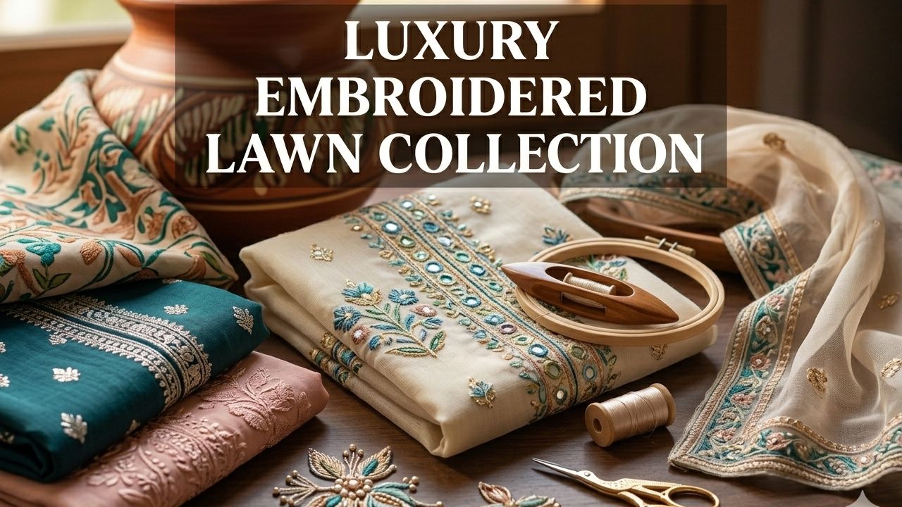 Luxury embroidered lawn collection